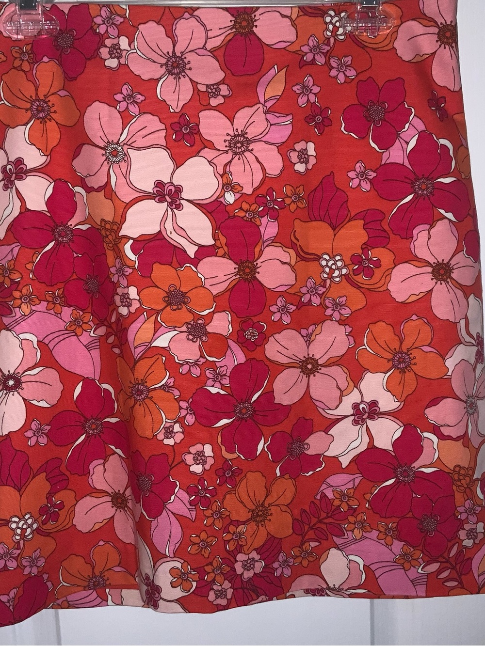 Talbots Floral Mini Skirt in Red & Pink
